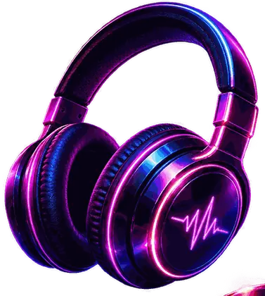 Auriculares de neón que ilustran el bono de bienvenida de DJ Casino